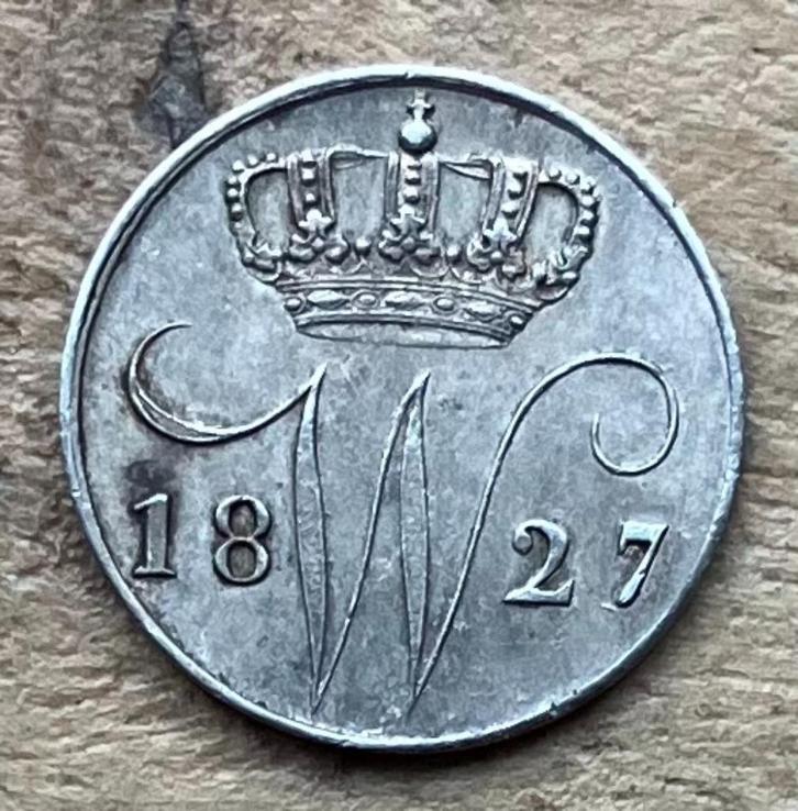 mooie 5 cent Willem I 1827 Utrecht, Postzegels en Munten, Munten | Nederland, Losse munt, 5 cent, Koning Willem I, Zilver, Ophalen