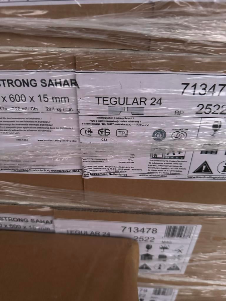 Nieuwe Systeemplafond Platen - Tegular 24, Doe-het-zelf en Verbouw, Platen en Panelen, Nieuw, Overige materialen, Minder dan 20 mm