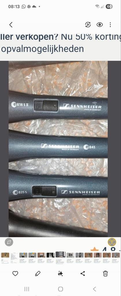 Shure en sennheiser, Muziek en Instrumenten, Microfoons, Zo goed als nieuw, Zangmicrofoon, Ophalen