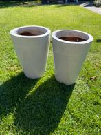 2x Ronde Keramieken Potten, Tuin en Terras, Ophalen, Steen, Gebruikt, Minder dan 60 cm