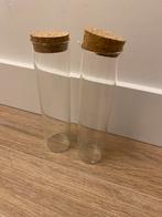 Twee smalle glazen opberg buisjes, Huis en Inrichting, Keuken | Servies, Glas of Glazen, Ophalen of Verzenden, Overige stijlen