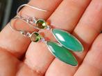 Vanoli 925 zilveren oorbellen met chrysopraas en peridot, Sieraden, Tassen en Uiterlijk, Oorbellen, Daiva1973@hotmail.com, Hangers