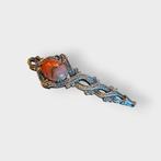 Vintage Keltische Schotse broche met rood/witte agaat, Ophalen of Verzenden, Overige materialen, Broche