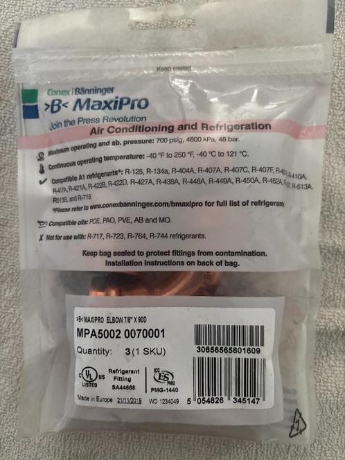 AIRCO Conex/Bänning MaxiPro 3x PERSBOCHT 90 (22,2 mm) 7/8 nw, Witgoed en Apparatuur, Airco's, Nieuw, Wandairco, Ophalen of Verzenden