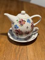 Tea for one set van IHR (Ideal Home Range) - viooltjes, Ophalen of Verzenden, Zo goed als nieuw, Overige stijlen, Kop(pen) en/of Schotel(s)