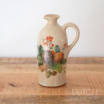 Vintage keramische vaas met herfstschildering beschikbaar voor biedingen