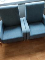 Twee Leuke Grijsblauwe Stoeltjes, Huis en Inrichting, Banken | Bankstellen, Ophalen, Gebruikt, Minder dan 75 cm, Tweepersoons