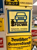 FOCWA garage emaille reclamebord, Ophalen of Verzenden