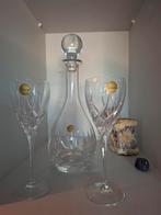 Karaf van Toscane kristal met 2 kristallen wijnglazen, Ophalen of Verzenden, Nieuw, Kristal, Glas of Glazen