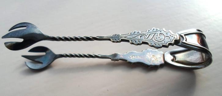 Klontjestang. Biedermeier. Verzilverd., Antiek en Kunst, Antiek | Bestek, Ophalen of Verzenden