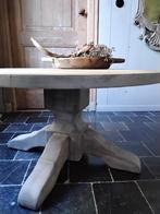 stoere salontafel rond 90x48h., Huis en Inrichting, Tafels | Salontafels, Ophalen, Gebruikt, 100 tot 150 cm, 50 tot 100 cm