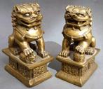 Om1900-1950 Set van Twee Bronzen Chinese FOO Honden Leeuwen, Ophalen of Verzenden