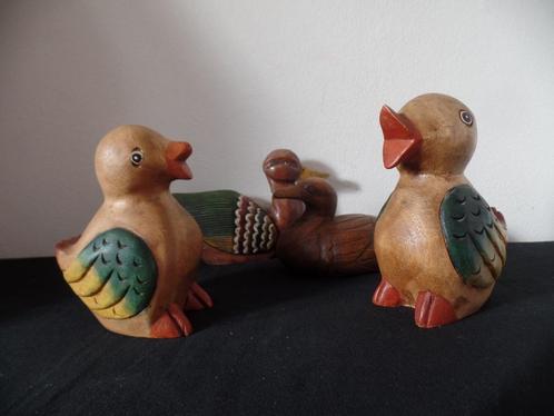 4 verschillende houten eenden handwerk eend hout, Antiek en Kunst, Kunst | Beelden en Houtsnijwerken, Ophalen of Verzenden