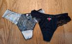 2 dames strings maat L, Verzenden, Zwart, String