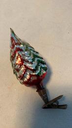Vintage antieke kerstbal, kerstboom rood groen, Ophalen of Verzenden, Zo goed als nieuw