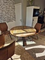 Ronde Mangohouten Eettafel - 130cm, Huis en Inrichting, Tafels | Eettafels, Ophalen, 100 tot 150 cm, Zo goed als nieuw, Vier personen