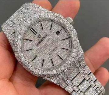 Luxe Moissanite Horloge | AP-Stijl | Iced-Out | Limited beschikbaar voor biedingen