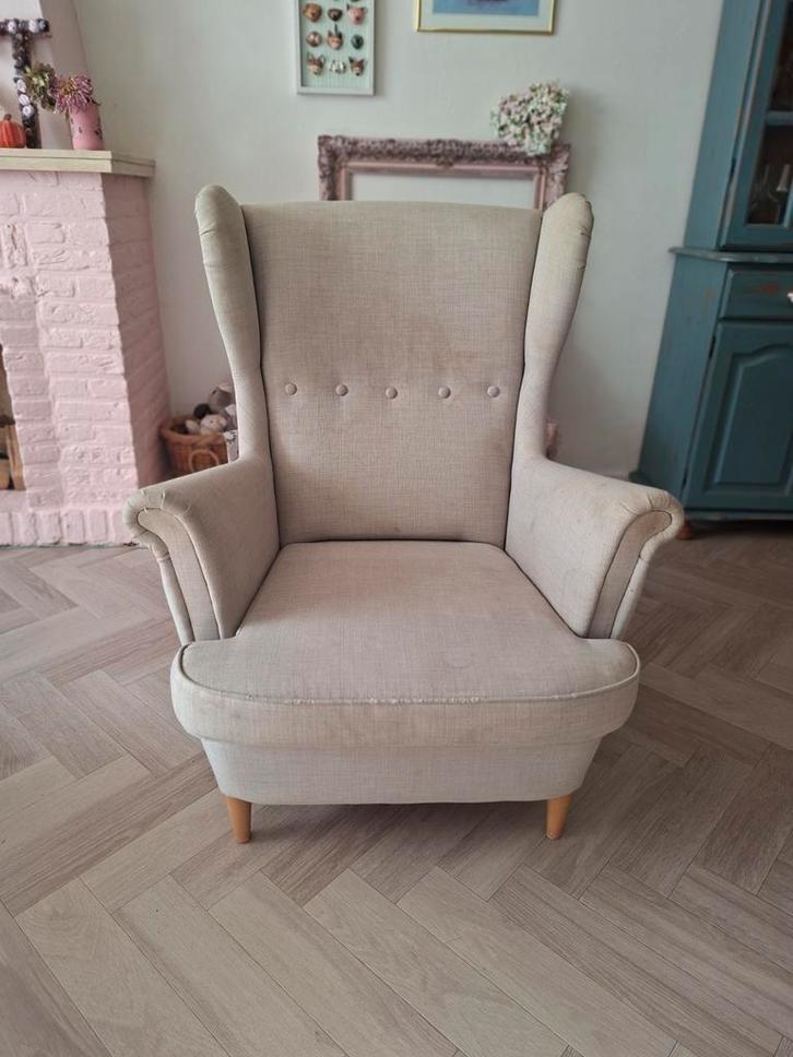 strandmode fauteuil ikea, Huis en Inrichting, Fauteuils, Gebruikt, Stof, 75 tot 100 cm, Ophalen