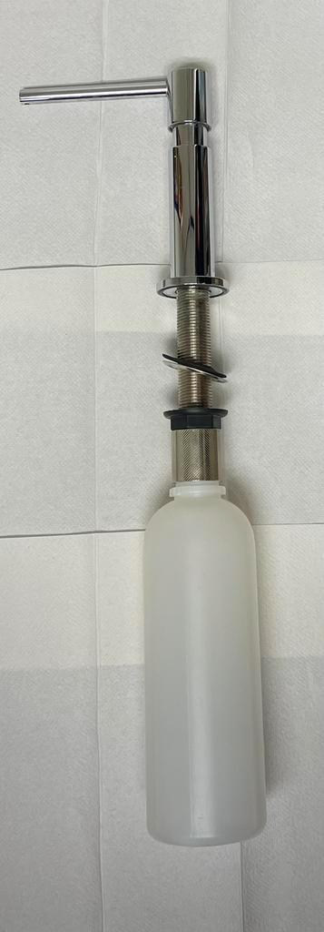 Solitaire RVS-look zeepdispenser  voor in het aanrechtblad, Doe-het-zelf en Verbouw, Sanitair, Nieuw, Wastafel, Rvs, Ophalen of Verzenden