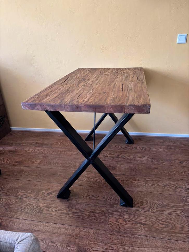 Industriële eettafel, Huis en Inrichting, Tafels | Eettafels, Zo goed als nieuw, 50 tot 100 cm, 100 tot 150 cm, Rechthoekig, Ophalen