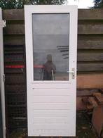 Hardhouten deur met slot en sleutel, Doe-het-zelf en Verbouw, Ophalen, 80 tot 100 cm, 200 tot 215 cm, Glas
