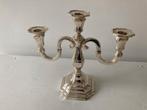 Verzilverde kandelaar, 3 armig, Ophalen of Verzenden, Overige materialen