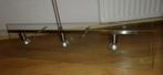 Lamp met 2 glasplaten, 3 lichtpunten RVS, Gebruikt, 50 tot 75 cm, Glas, Ophalen of Verzenden