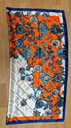 Sjaal Oranje Blauw Wit 90x90 cm, Ophalen of Verzenden, Zo goed als nieuw, Sjaal