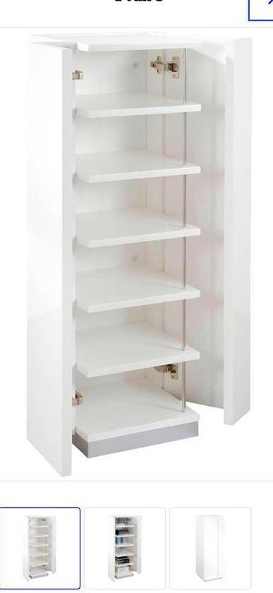 Hoogglans witte zuil/meubel met deurtjes, Huis en Inrichting, Kasten | Kledingkasten, Gebruikt, 100 tot 150 cm, Minder dan 50 cm