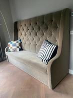 Mooie fluwelen tafelbank in een taupe kleur, Huis en Inrichting, Ophalen, Gebruikt