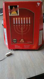 Messingkleurige kandelaar met 7-lampjes, Ophalen of Verzenden, Overige materialen, Minder dan 25 cm