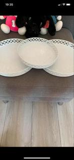 3 witte dienbladen zgn €5 per stuk, Ophalen, Zo goed als nieuw, Rond, Overige materialen