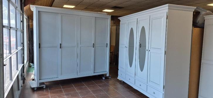 Vintage brocante schuifdeuren garderobe kasten kledingkasten, Huis en Inrichting, Kasten | Overige, Zo goed als nieuw, Ophalen