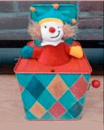 Clown jack in the box metalen doos 14cm hoog, Kinderen en Baby's, Speelgoed | Knuffels en Pluche, Ophalen, Zo goed als nieuw, Overige typen