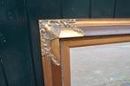 Brons-goudkleurige spiegel met bruin profiel, Huis en Inrichting, Woonaccessoires | Spiegels, 100 tot 150 cm, Ophalen of Verzenden
