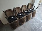 8 stuks groen fluwelen eetkamerstoelen, Ophalen, Zo goed als nieuw, Overige kleuren