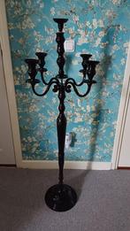 Zwarte metalen kandelaar, Zwart, Nieuw, Ophalen of Verzenden, Kandelaar