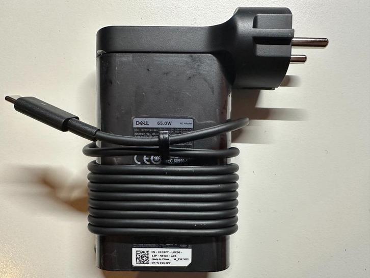 [NIEUW] Origineel DELL 65W USB-C EU Adapter | 01N3PY, Computers en Software, Laptop-opladers, Nieuw, Ophalen of Verzenden
