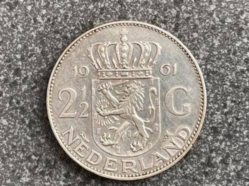 Nederland Rijksdaalder 2,50 Gulden Juliana uit 1961, Postzegels en Munten, Munten | Nederland, Losse munt, Euro's, Ophalen of Verzenden