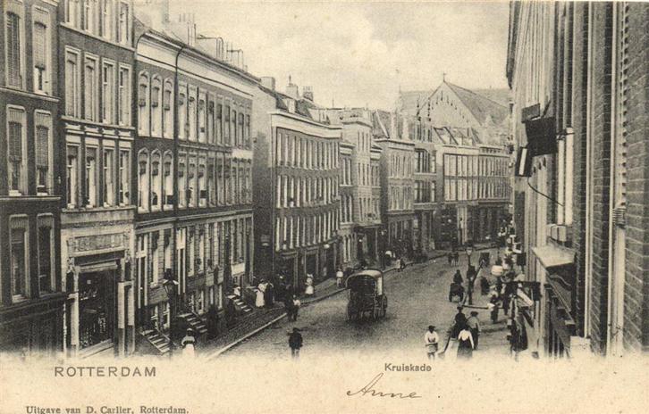 Rotterdam - Kruiskade - gezicht op - 1903 gelopen, Verzamelen, Ansichtkaarten | Nederland, Ongelopen, Zuid-Holland, Voor 1920