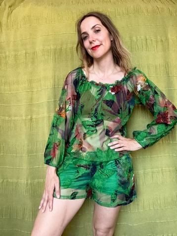 Playsuit - groen - doorzichtig - strand - bikini - L/40 beschikbaar voor biedingen