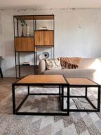 Houten salon tafels, Huis en Inrichting, Tafels | Salontafels, Ophalen, Rond, 50 tot 100 cm, Zo goed als nieuw