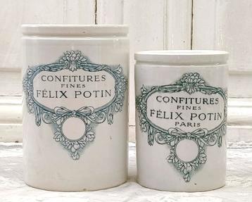 Oude confiture pot Felix Potin, Groot   beschikbaar voor biedingen