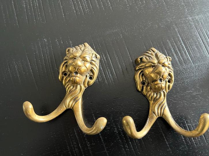 Leeuwenkoppen Wandhaken - Set van 5, Huis en Inrichting, Woonaccessoires | Kapstokken, Gebruikt, Wandhaken, Minder dan 100 cm