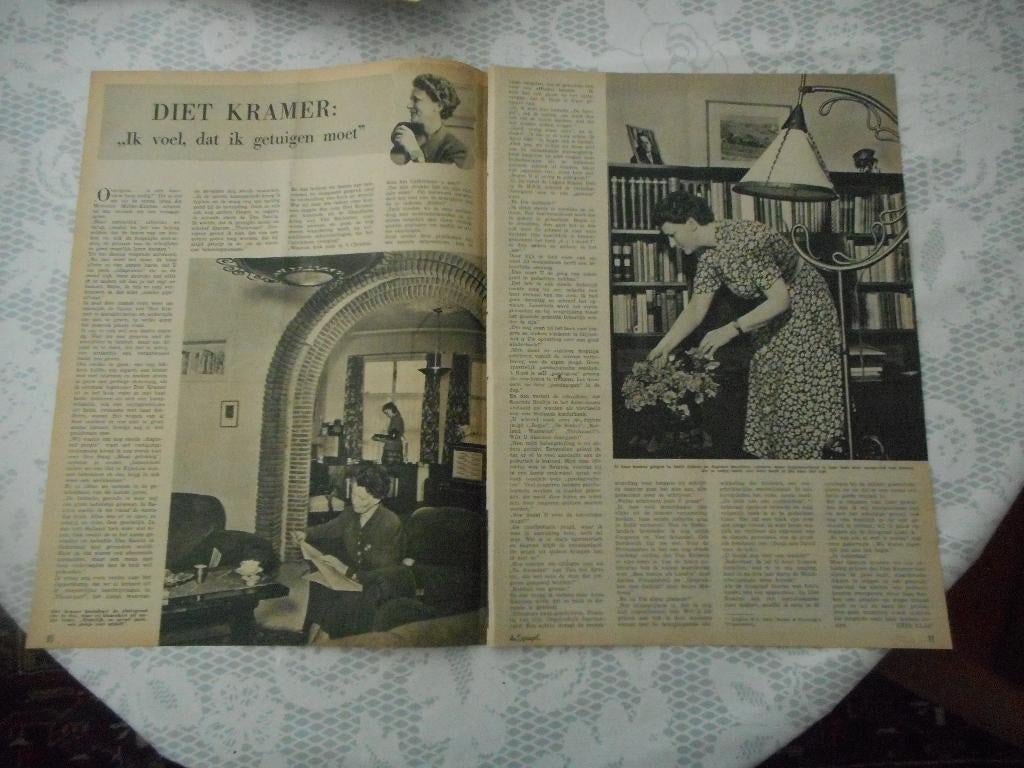 Diet Kramer. Schrijfster. Moet getuigen. 1950., Ophalen of Verzenden, 1940 tot 1960, Nederland, Knipsel(s)