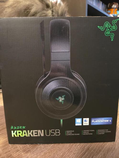 Headset Razer Kraken USB, Computers en Software, Headsets, Gebruikt, Over-ear, Bedraad, Gaming headset, Ophalen of Verzenden