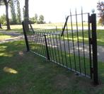 Antieke zware degelijke poort + palen  3.76 meter, Ophalen, Gebruikt, 150 tot 200 cm, IJzer