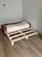 Palletbed, Huis en Inrichting, Slaapkamer | Bedden, Nieuw, 160 cm, Crème, Hout