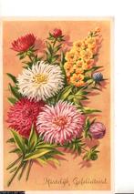 Ansichtkaart	Hartelijk Gefeliciteerd	Bloemen	Chrysanten, Verzenden, 1940 tot 1960, Ongelopen, Natuur
