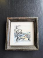 Kleine Schilderijtjes - Kerk & Bloemen - gallery wall, Antiek en Kunst, Ophalen of Verzenden